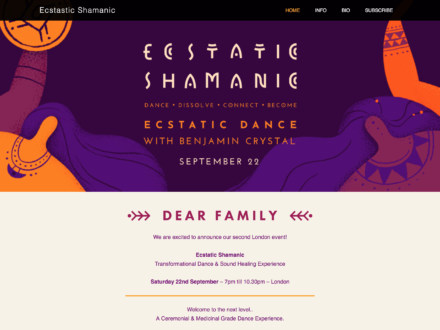 Ecstatic Shamanic Event Website, London