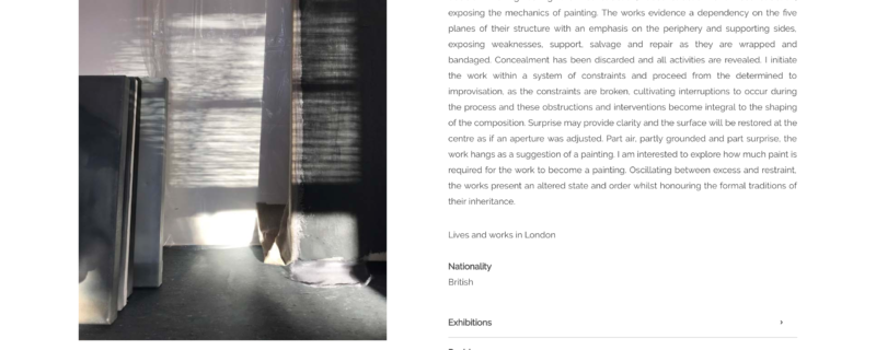 Fine Art Website for London Artist, Gwenyth Fugard